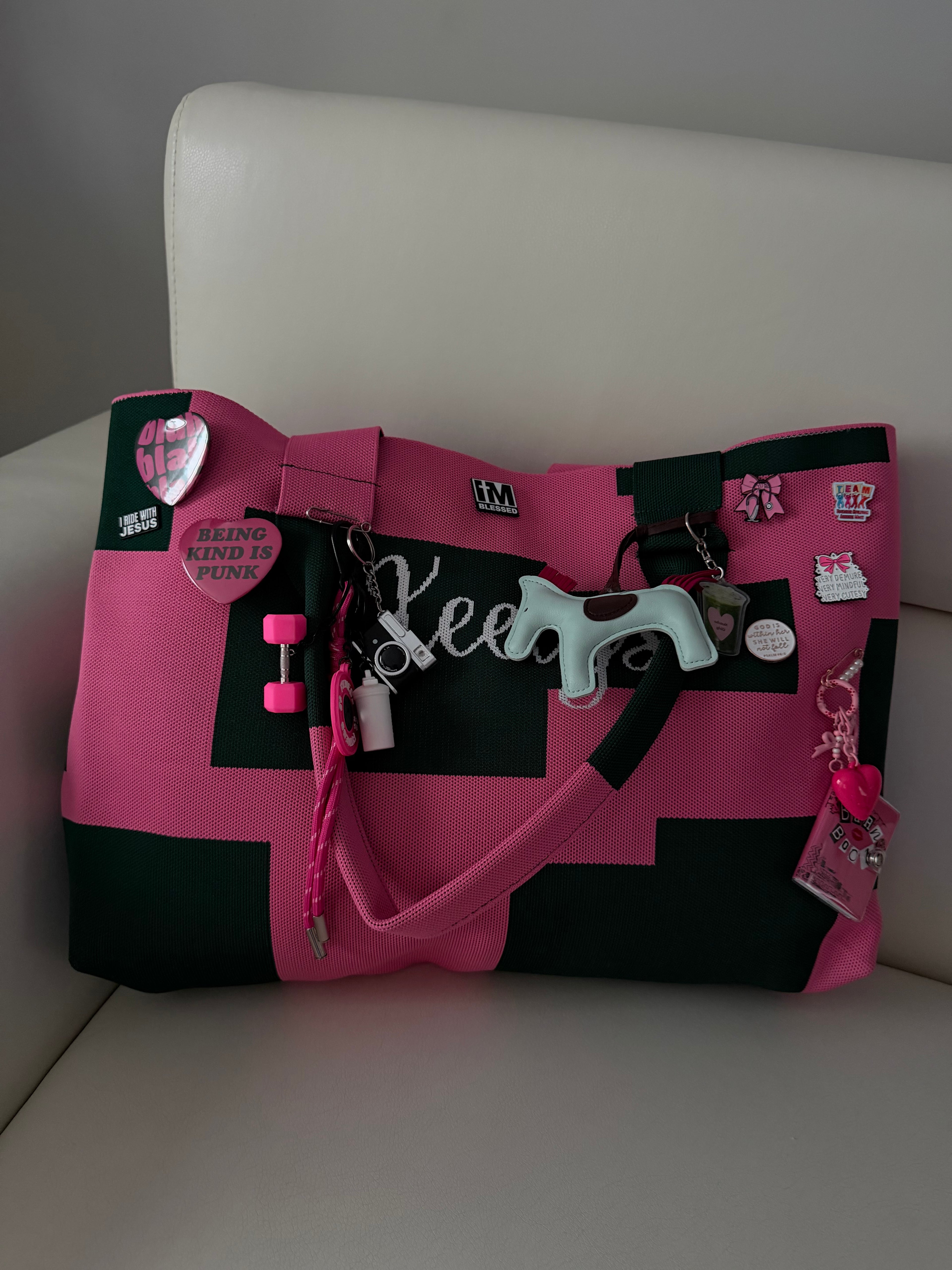 B PINK TOTE BAG