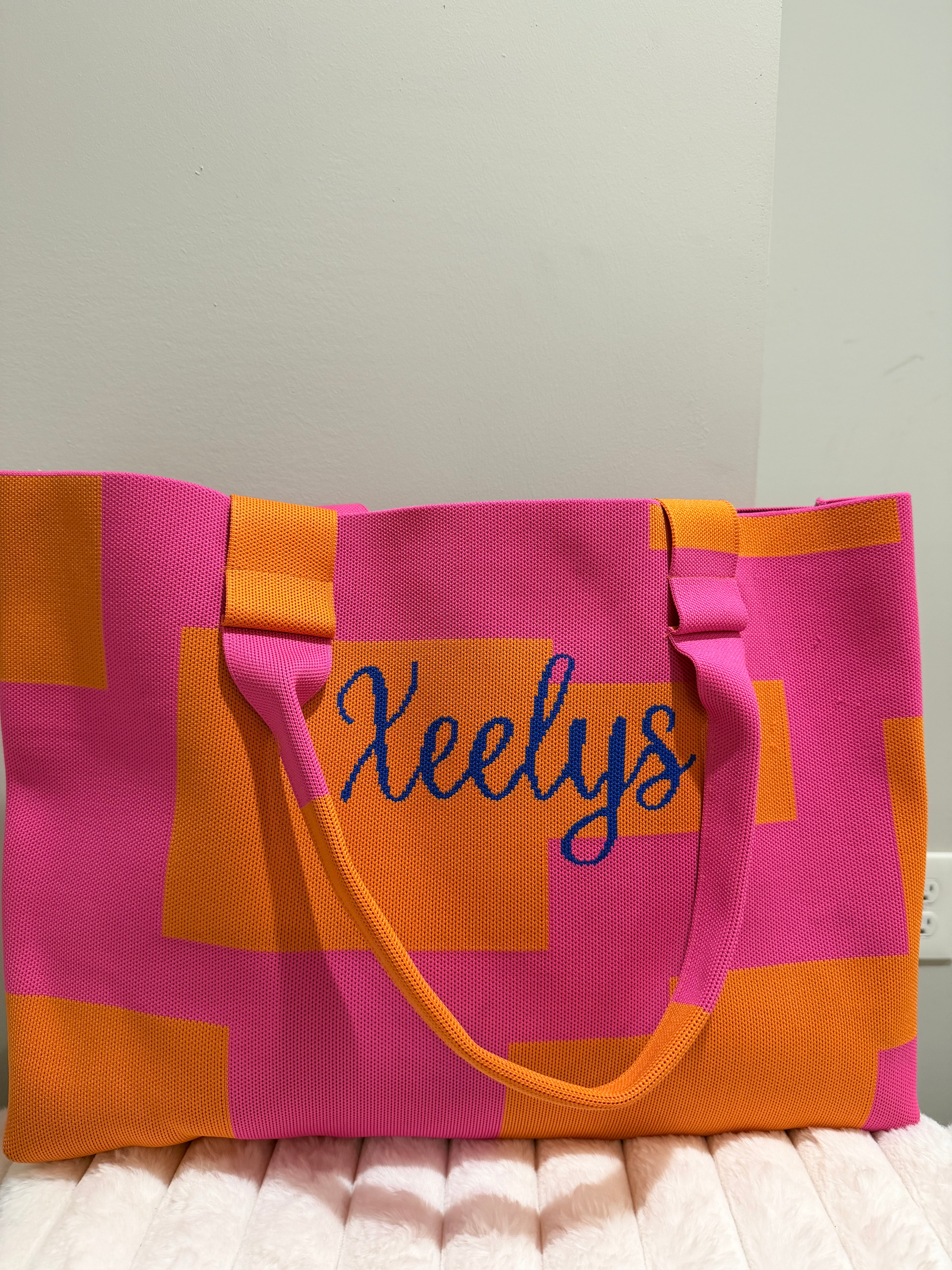 B ORANGE TOTE BAG