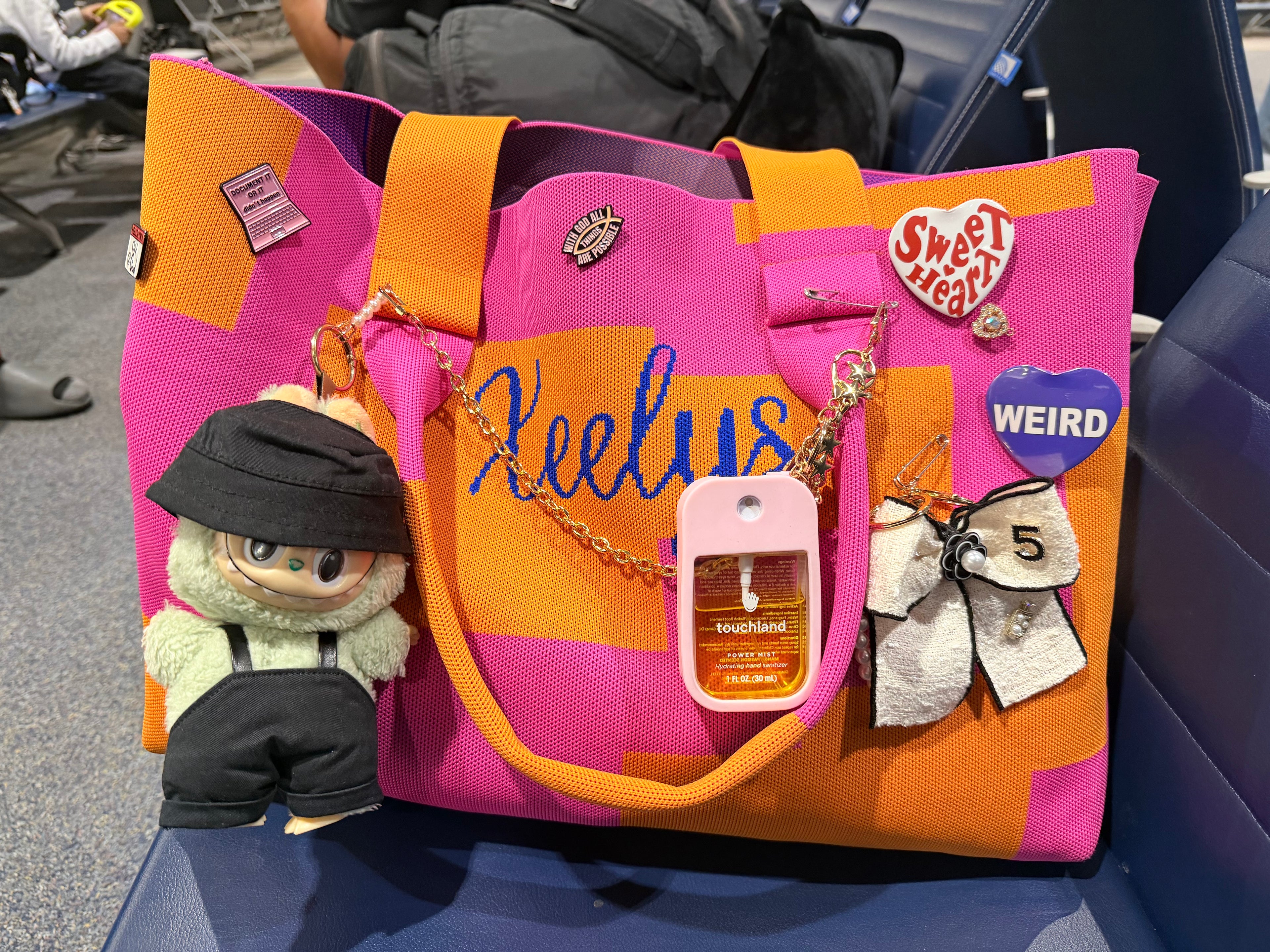 B ORANGE TOTE BAG