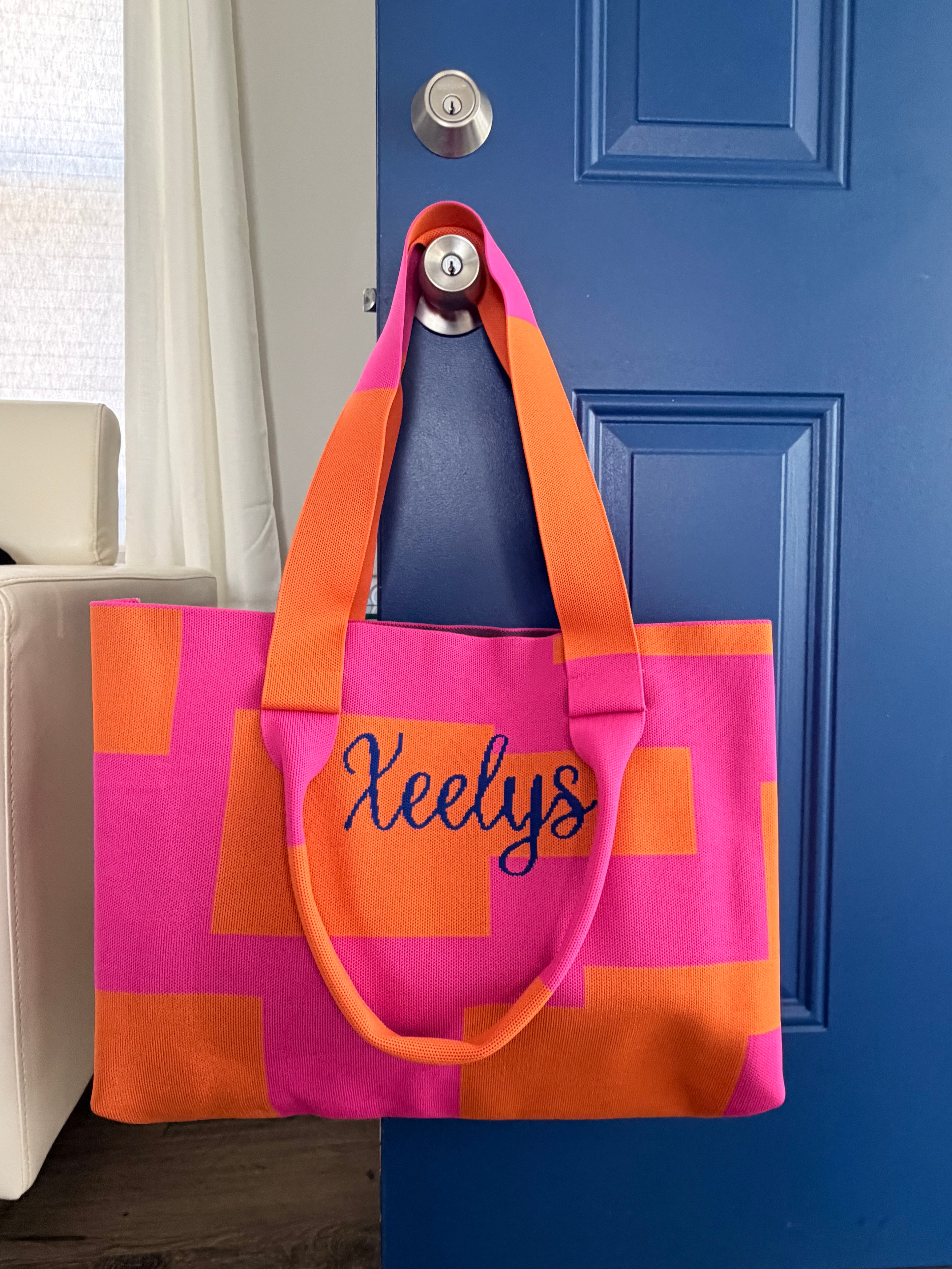 B ORANGE TOTE BAG