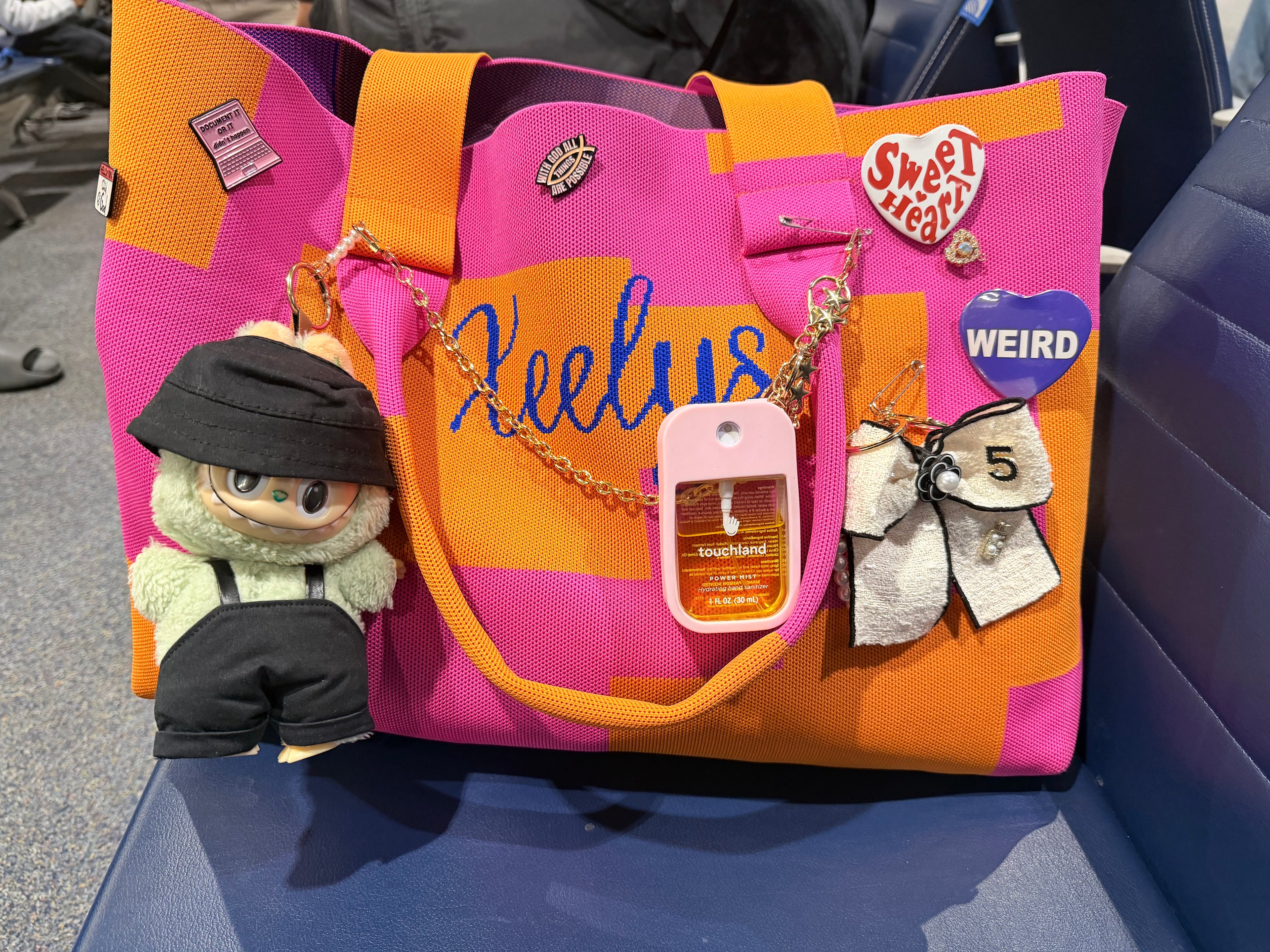 B ORANGE TOTE BAG