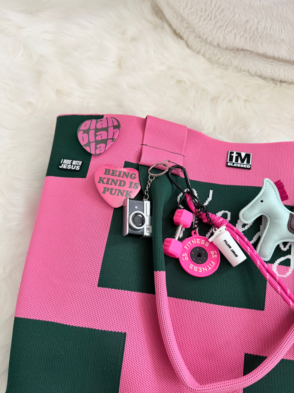B PINK TOTE BAG