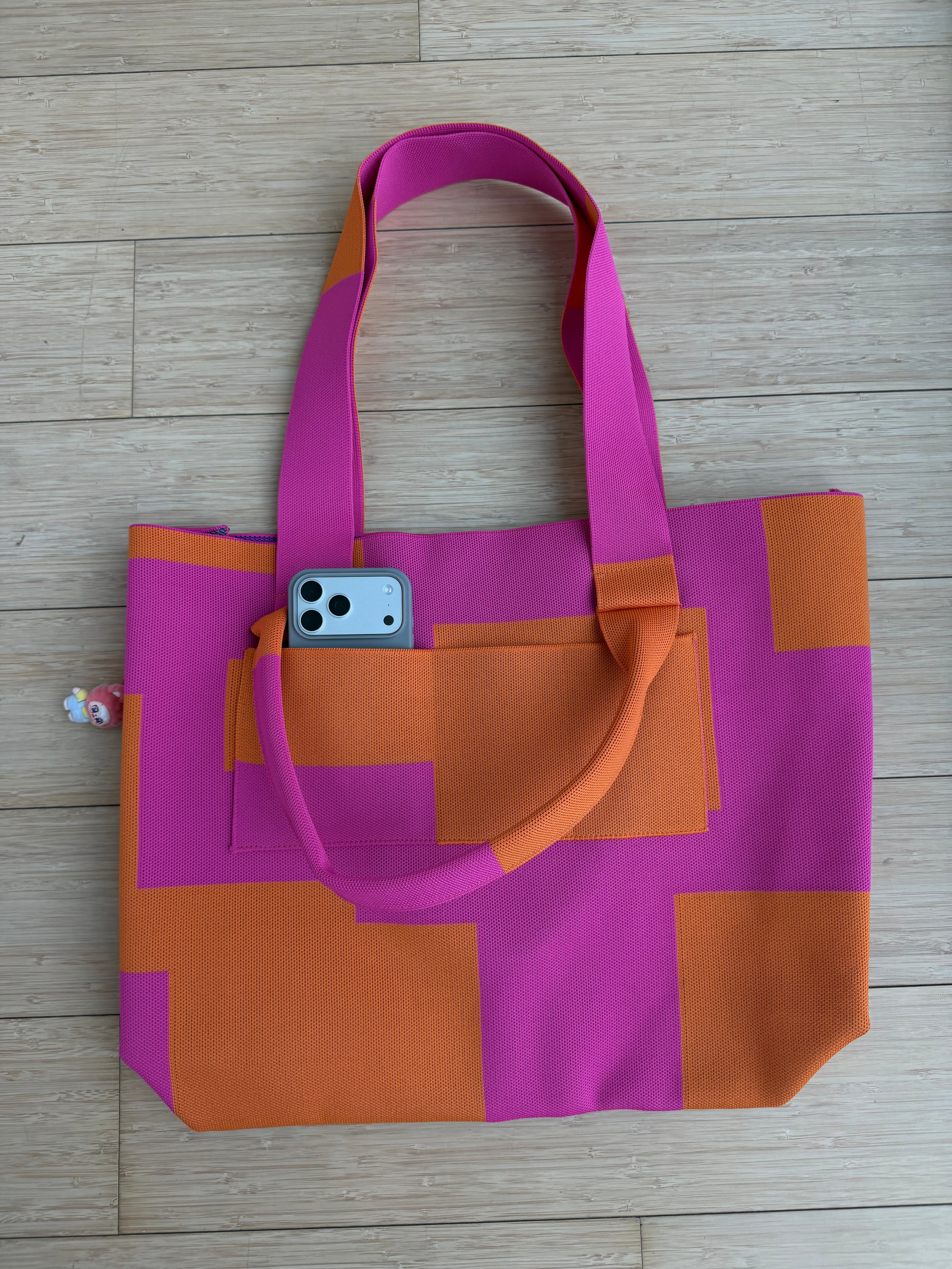B ORANGE TOTE BAG
